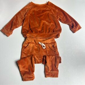 Cat & Jack Velvet Orange Toddler Outfit 18 Months